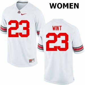 NCAA Ohio State Buckeyes Women's #23 Jahsen Wint White Nike Football College Jersey ZBA6745QW